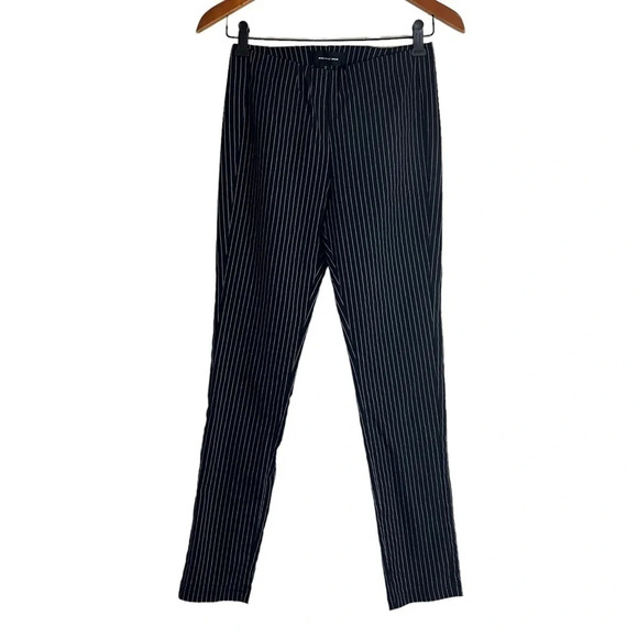 Who What Wear Black and White Striped Pants Size 2 Stretch Pull On Elastic Waist - Picture 1 of 5